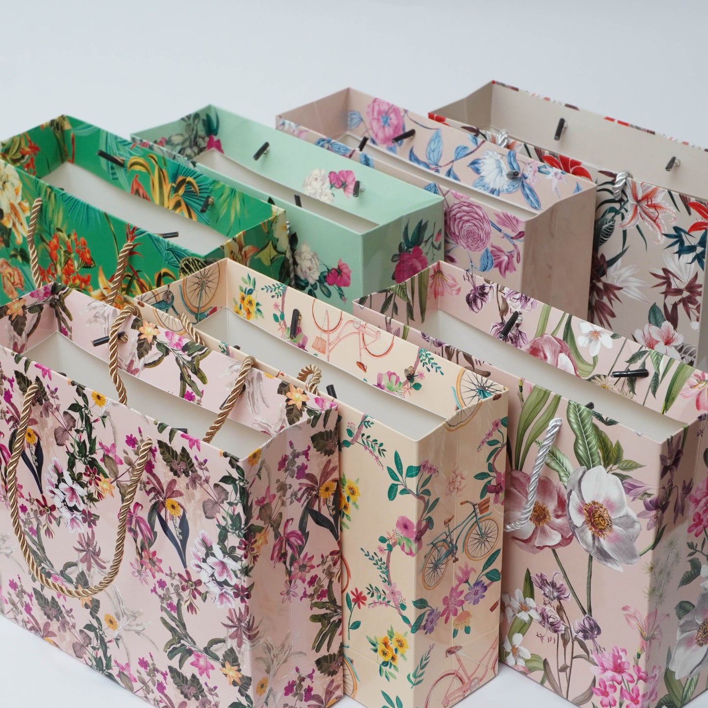 A set of (10) elegant square-shaped paper bags