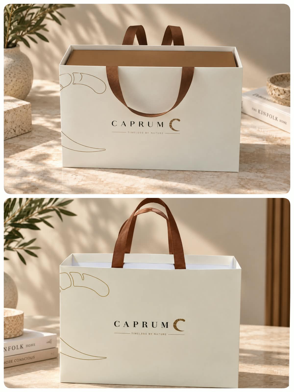 A set of (10) luxury paper boxes in a rectangular shape