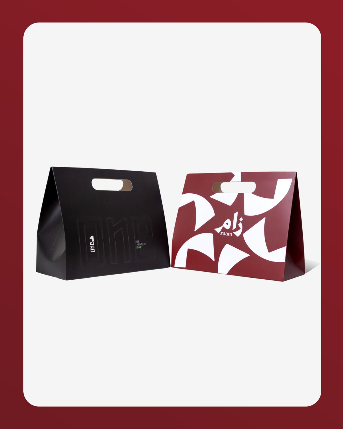 A set of (10) high-end paper bags in the shape of a suitcase
