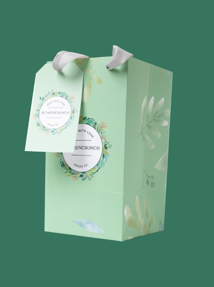 A set of (10) elegant square-shaped paper bags